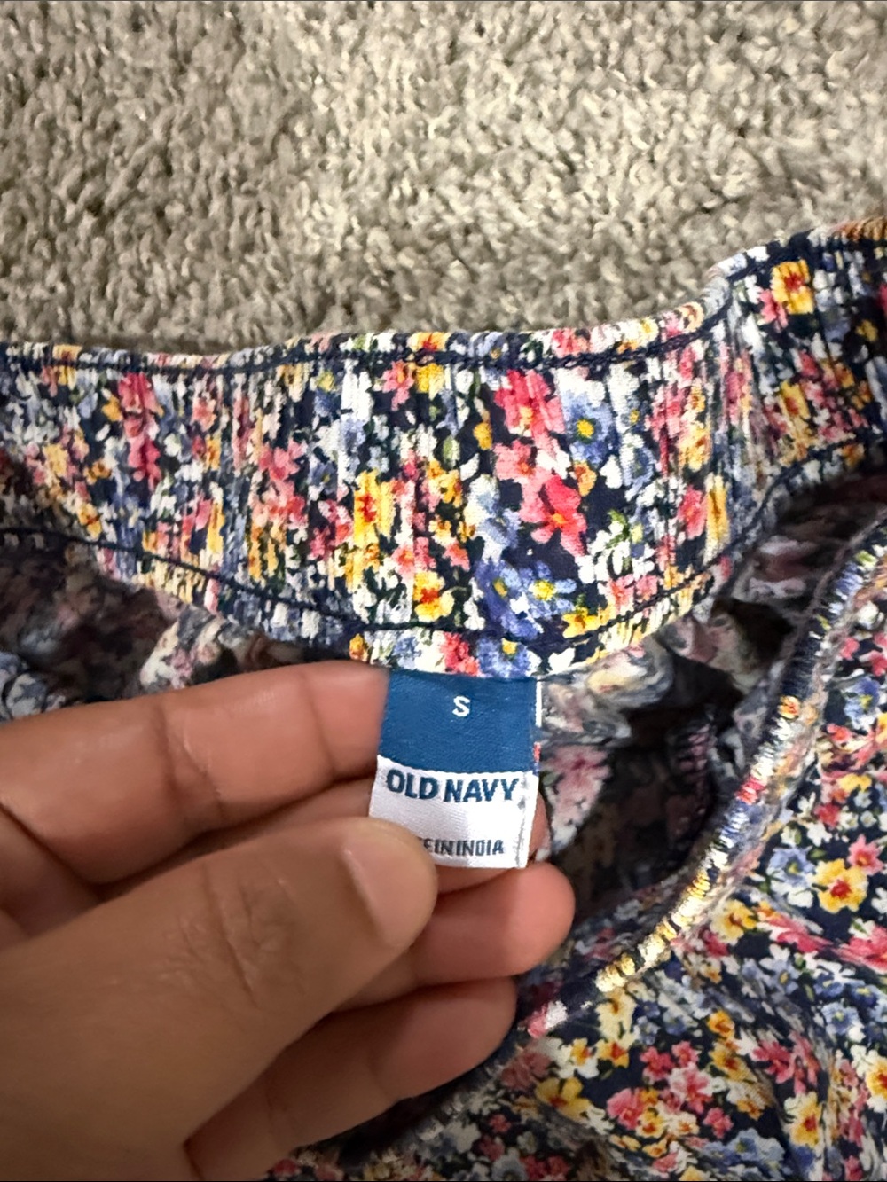 Old Navy Floral Tiered Maxi Skirt - Blue, Pink, Yellow small - Picture 3 of 4